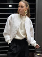 HH 2025 vestes beiges solides décontractées pour femmes printemps à manches longues simple boutonnage avec poches col montant manteaux de mode