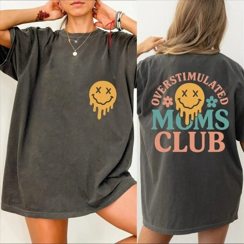 T-Shirt Maman Surstimulée 100% Coton - Humour Fête des Mères