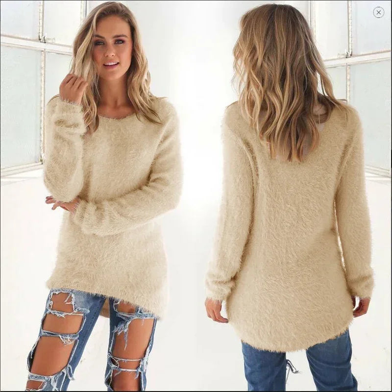Pull Oversize en Coton Décontracté pour Femme – Sweat Col Rond Coupe Ample Style Hipster Streetwear