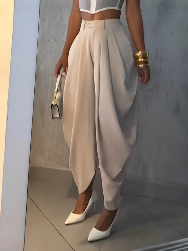 Pantalon Large Taille Haute pour Femme – Style Ample Chic & Décontracté