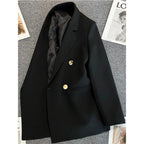 Blazer de Luxe Croisé à Double Boutonnage pour Femme