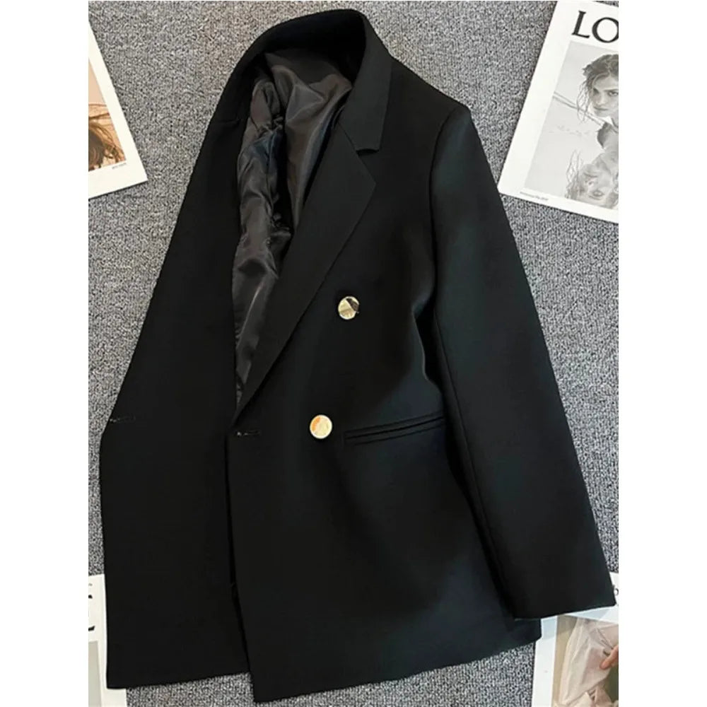 Blazer de Luxe Croisé à Double Boutonnage pour Femme
