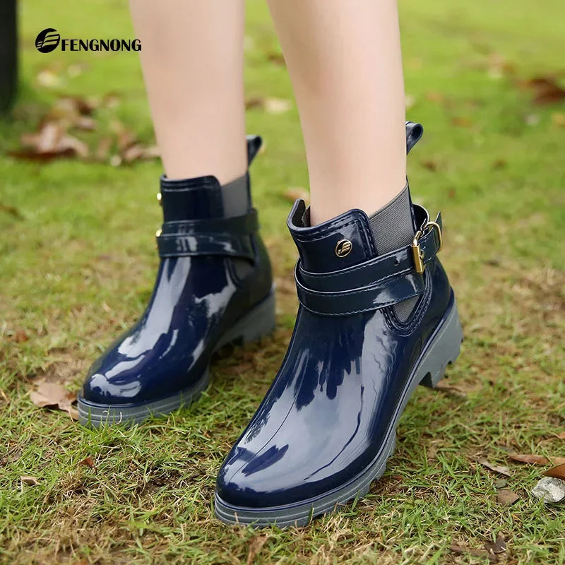 Bottines de Plie Imperméables en Caoutchouc – Mode Extérieure 4 Saisons