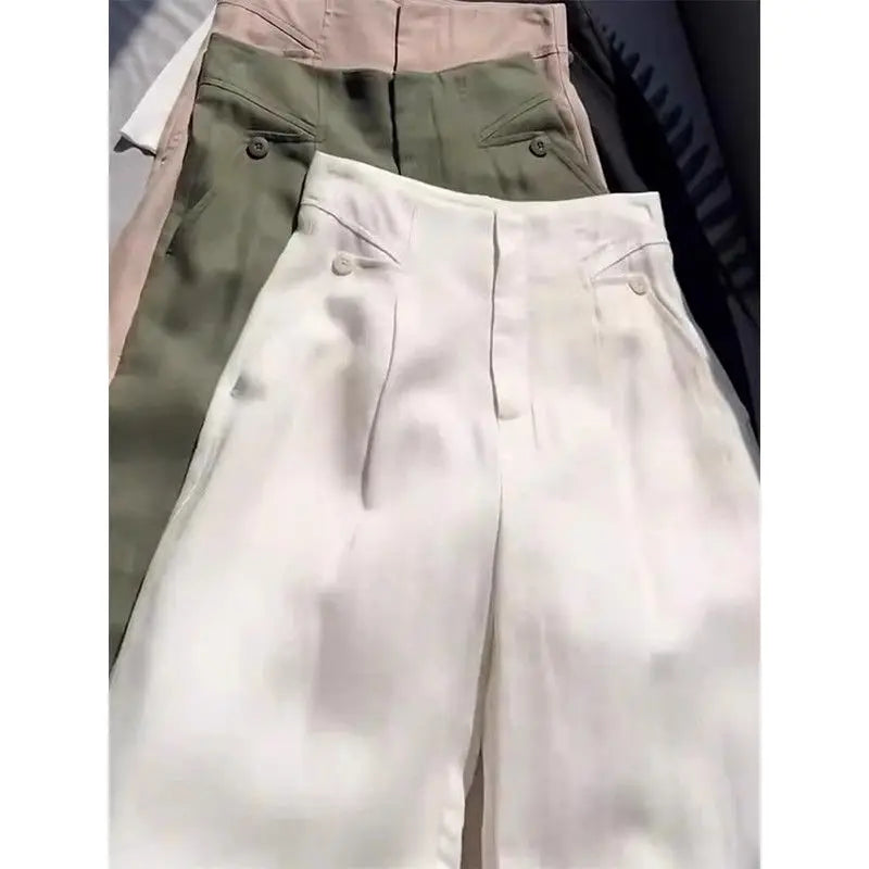 Pantalon Bloomers Fluide d’Été pour Femme – Coupe Carotte Décontractée et Taille Haute