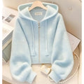 Sweat à Capuche Zippé Coupe Ample pour Femme – Gilet Décontracté Style "Lazy Wind" Automne-Hiver