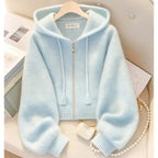 Sweat à Capuche Zippé Coupe Ample pour Femme – Gilet Décontracté Style "Lazy Wind" Automne-Hiver