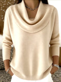 Pull Ample Col U/V Décontracté – Style Casual & Polyvalent