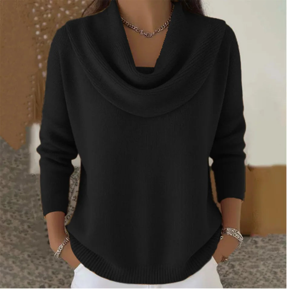 Pull Ample Col U/V Décontracté – Style Casual & Polyvalent