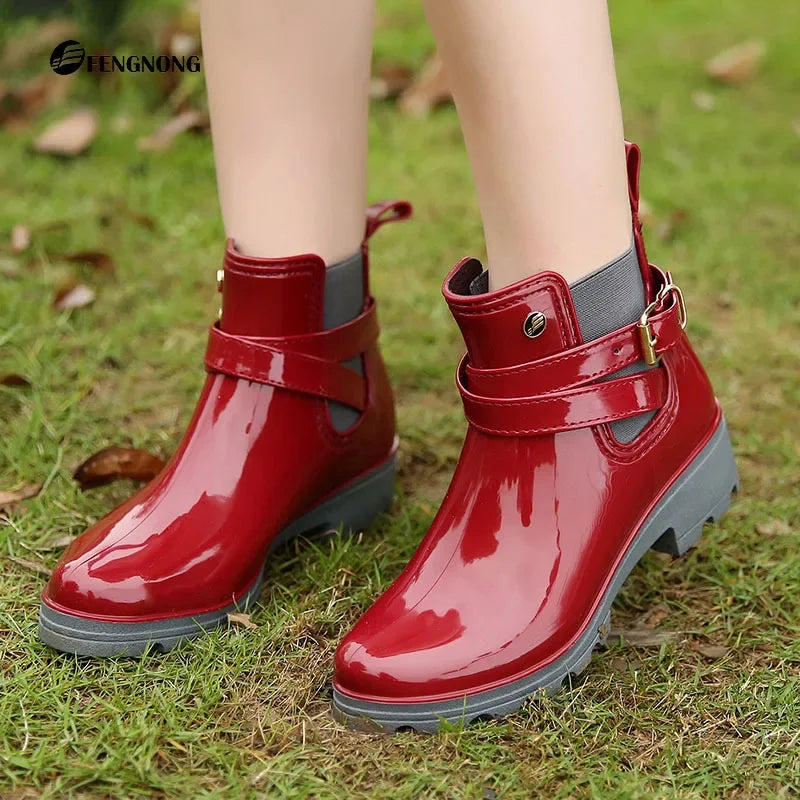 Bottines de Plie Imperméables en Caoutchouc – Mode Extérieure 4 Saisons