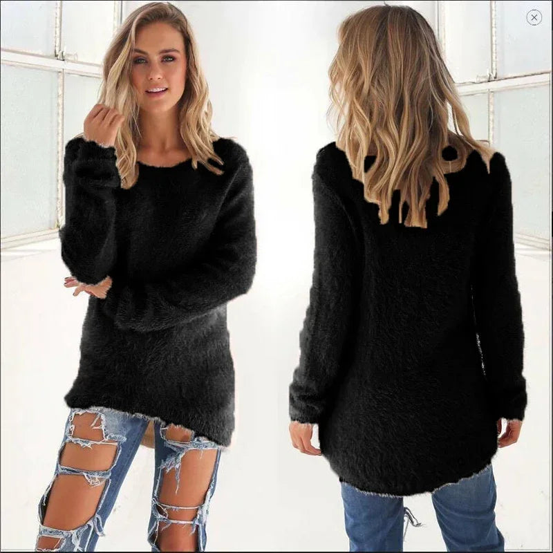 Pull Oversize en Coton Décontracté pour Femme – Sweat Col Rond Coupe Ample Style Hipster Streetwear