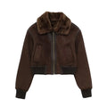 Manteau à col montant décontracté pour femme, décoration de sangle ast, veste double face adt, nouveaux abonnés, automne et hiver