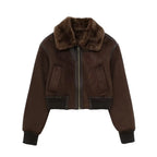Manteau à col montant décontracté pour femme, décoration de sangle ast, veste double face adt, nouveaux abonnés, automne et hiver
