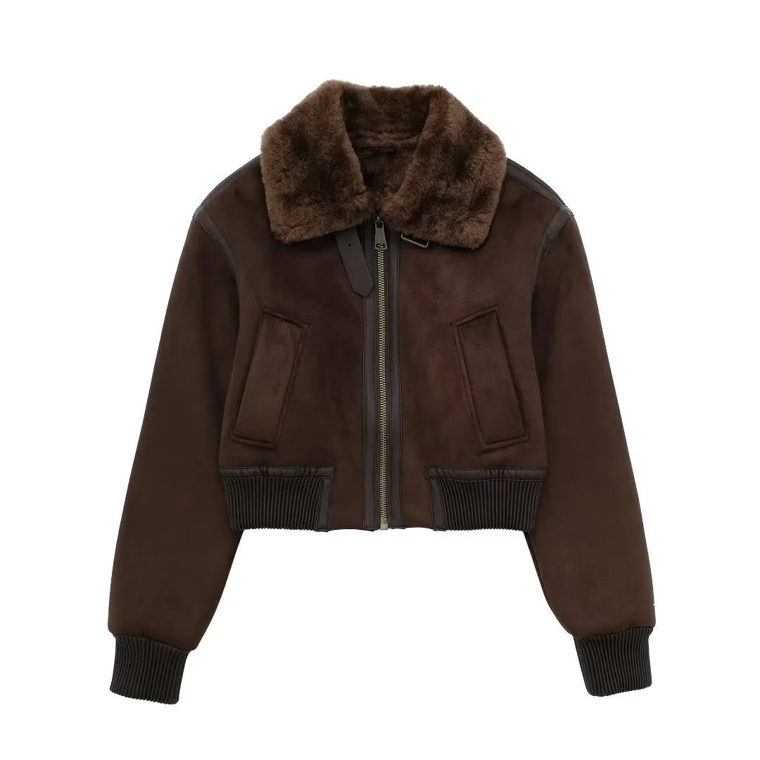 Manteau à col montant décontracté pour femme, décoration de sangle ast, veste double face adt, nouveaux abonnés, automne et hiver