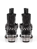 Bottes Mi-Mollet Style Punk Chic à Bout Pointu et Détails Métalliques
