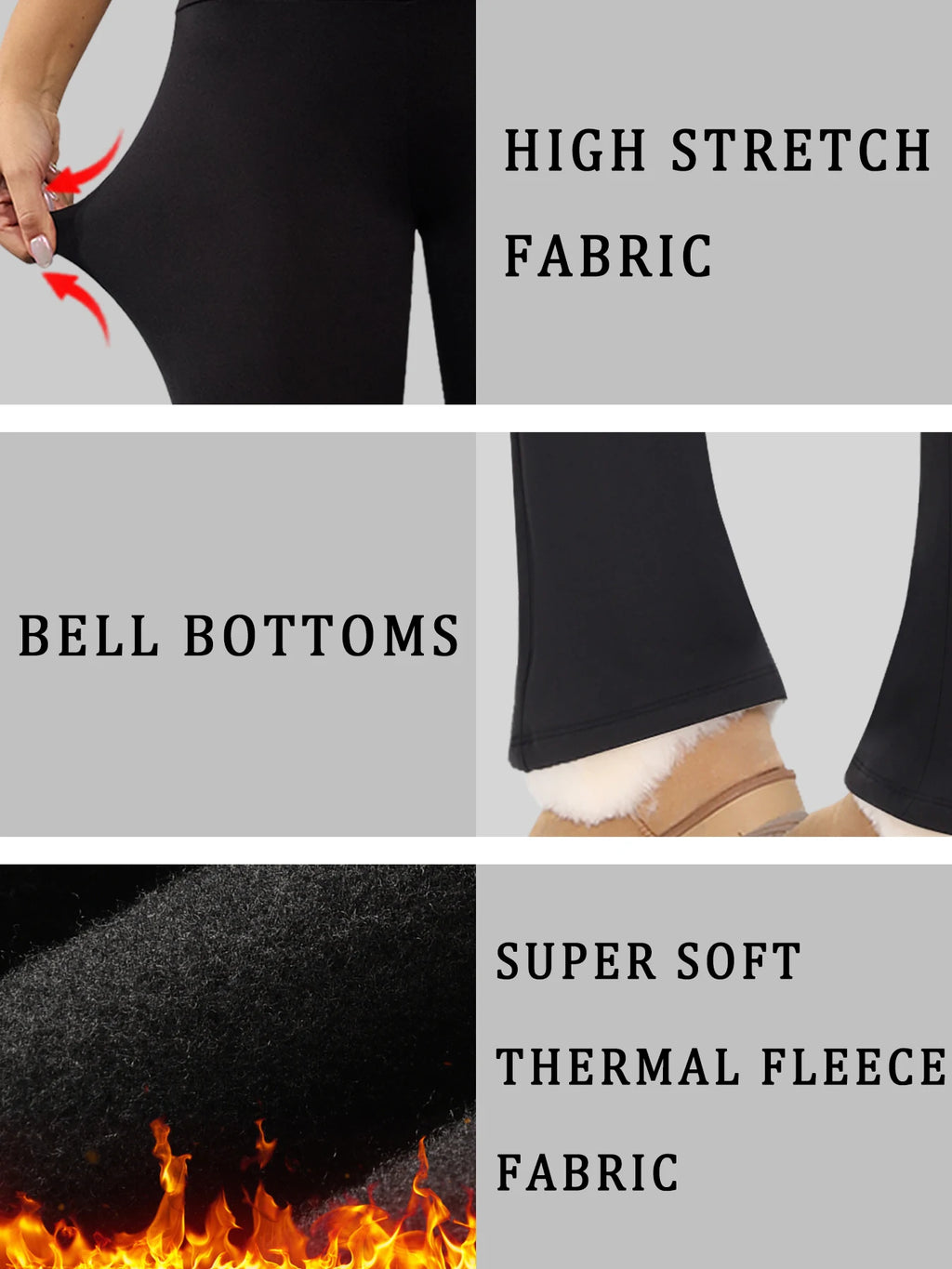 Leggings Évasés Thermiques en Polaire pour Femme – Coupe Bootcut & Contrôle du Ventre