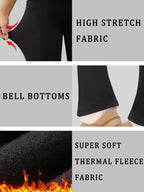 Leggings Évasés Thermiques en Polaire pour Femme – Coupe Bootcut & Contrôle du Ventre
