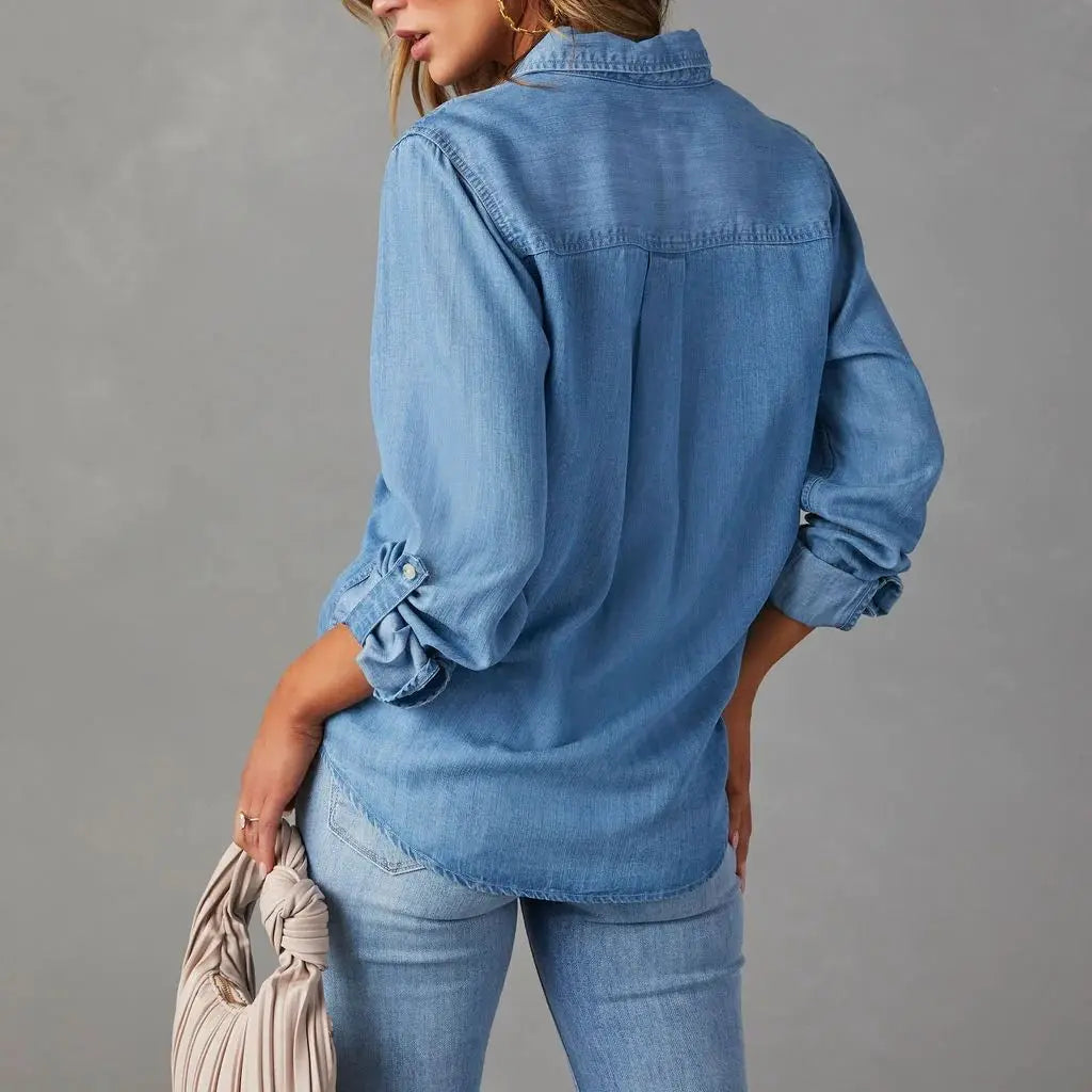 Chemise Denim Ample et Vintage pour Femme