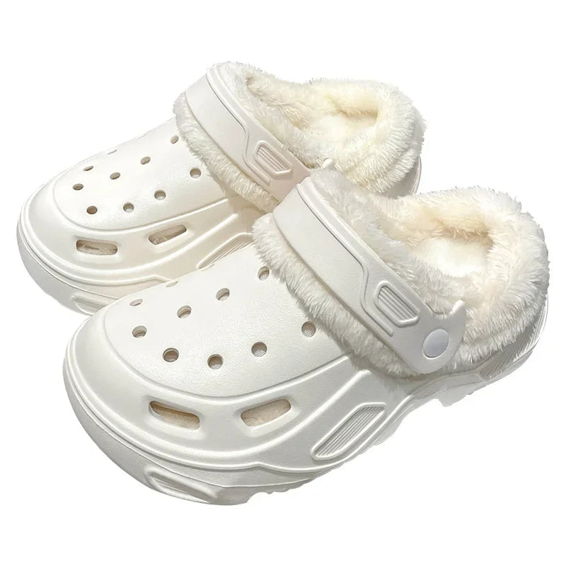 Sabots d'Hiver Doublés en Coton pour Homme et Femme – Confort Chaud & Semelle Épaisse