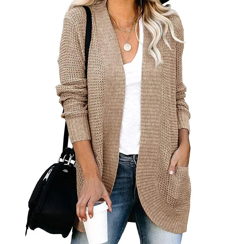 Gilet Long Tricoté Harajuku Streetwear pour Femme - VISIVANE