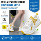 Fujin 8 cm Air Mesh synthétique microfibre cuir grosses baskets femmes été creux été plate-forme chaussures plates compensées sandales chaussures