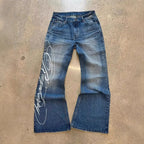 Jean Baggy Deeptown Bleu – Imprimé Graphique Style Harajuku & Streetwear