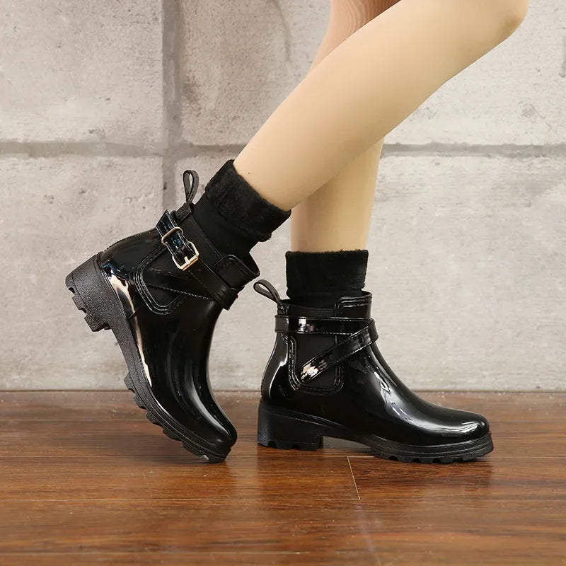 Bottines de Plie Imperméables en Caoutchouc – Mode Extérieure 4 Saisons