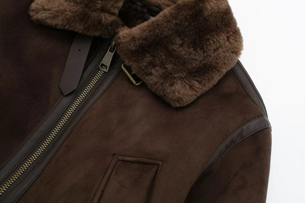 Manteau à col montant décontracté pour femme, décoration de sangle ast, veste double face adt, nouveaux abonnés, automne et hiver