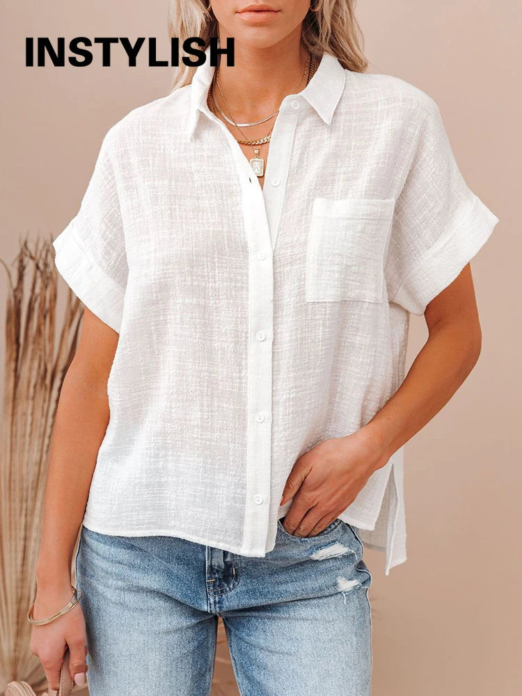 Tunique Oversize en Coton et Lin – Chemisier d'Été Vintage Style Harajuku