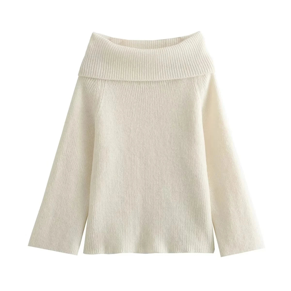 Pull Tricoté Épaules Dénudées Style Chic et Décontracté