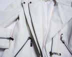 Veste en cuir pour femmes, mode européenne et américaine, moto, Slim, courte, fermeture éclair