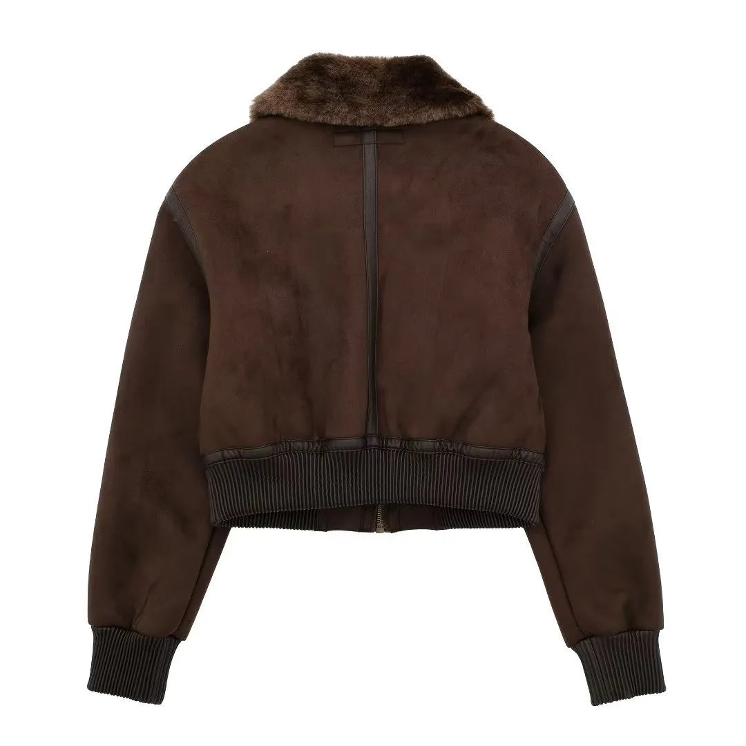 Manteau à col montant décontracté pour femme, décoration de sangle ast, veste double face adt, nouveaux abonnés, automne et hiver