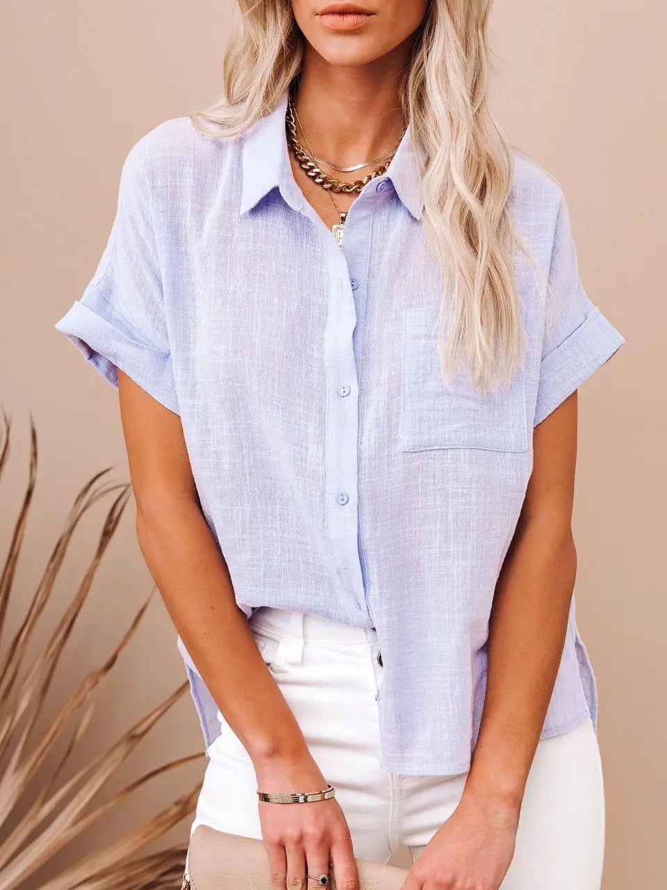 Tunique Oversize en Coton et Lin – Chemisier d'Été Vintage Style Harajuku