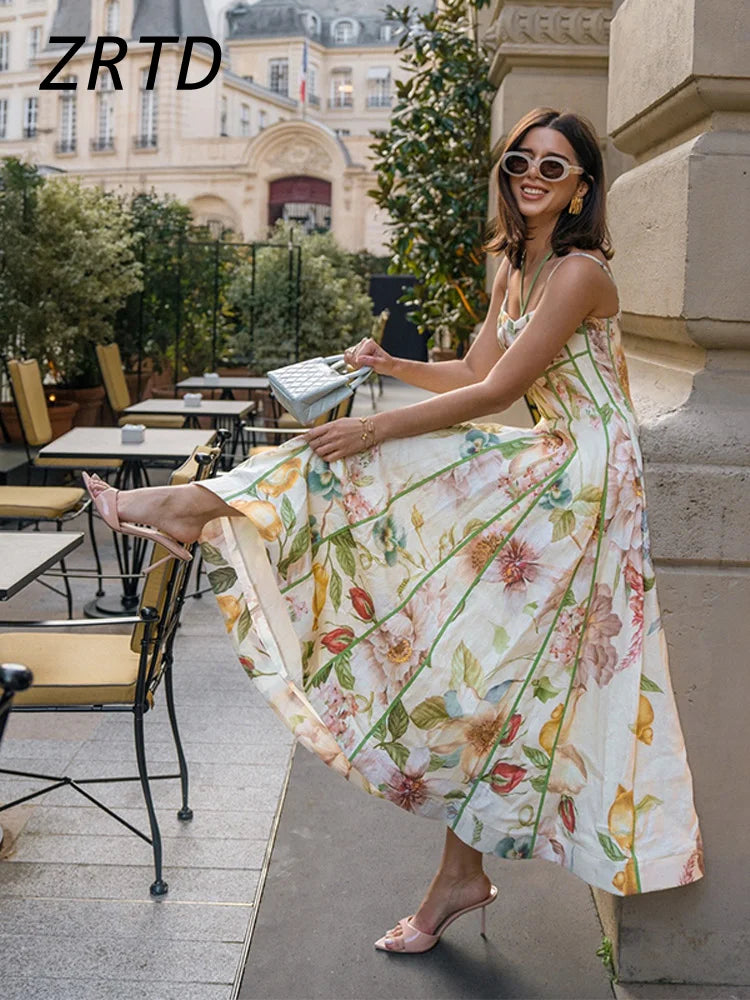 Robe longue à bretelles pour femmes, Sexy, plissée, col en v, dos nu, sans manches, ligne a, Robes de vacances, couleur unie, décontractée, été, 2025