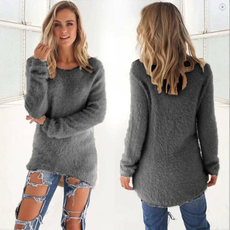 Pull Oversize en Coton Décontracté pour Femme – Sweat Col Rond Coupe Ample Style Hipster Streetwear