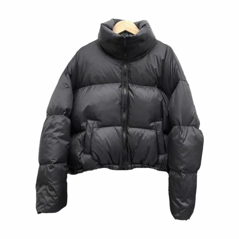 Veste courte rembourrée en coton à col montant pour femme, parkas épaisses, manteau chaud, nouvelle version coréenne, hiver