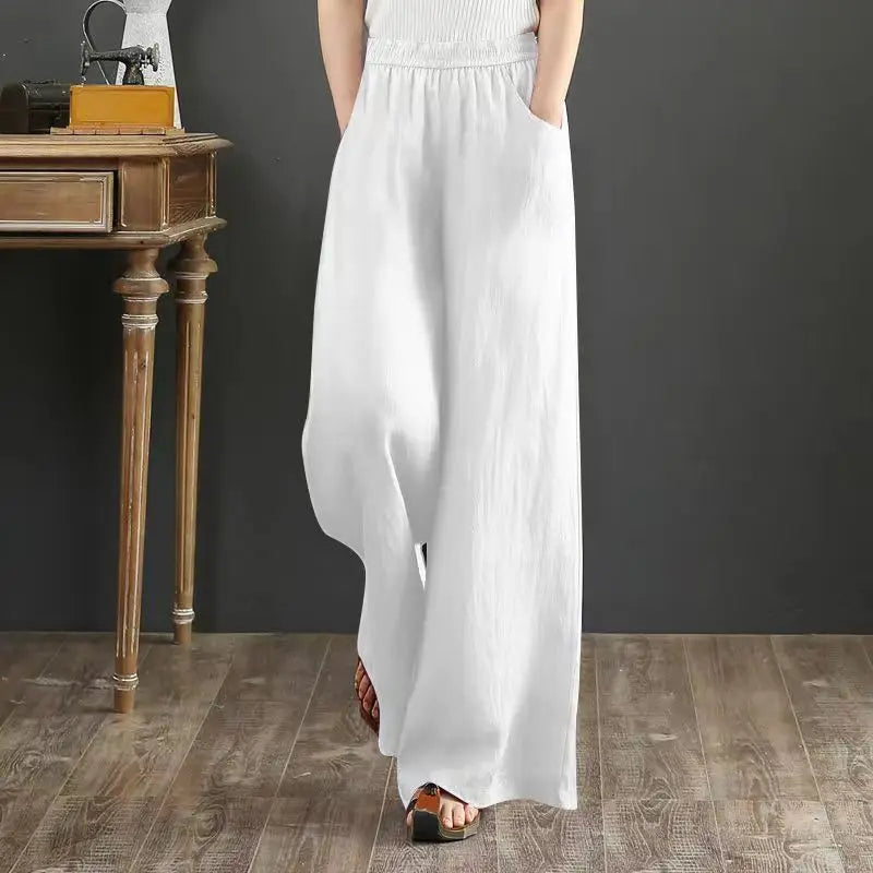 Pantalon en Lin et Coton pour Femme – Coupe Bloomers Fluide et Style Zen