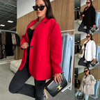 Blazer Oversize Chic à Bouton Unique pour Femme – Veste de Tailleur Fluide Style Bureau et Business Casual
