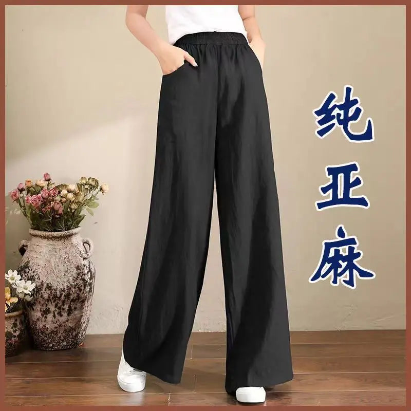 Pantalon en Lin et Coton pour Femme – Coupe Bloomers Fluide et Style Zen