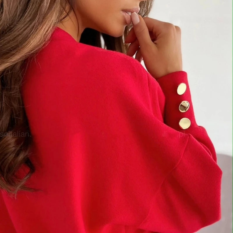 Pull Ample Col en V au Toucher Cachemire pour Femme - Magesuek