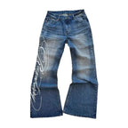 Jean Baggy Deeptown Bleu – Imprimé Graphique Style Harajuku & Streetwear