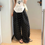 Pantalon Large en Lin à Pois - Look Fluide d'Été