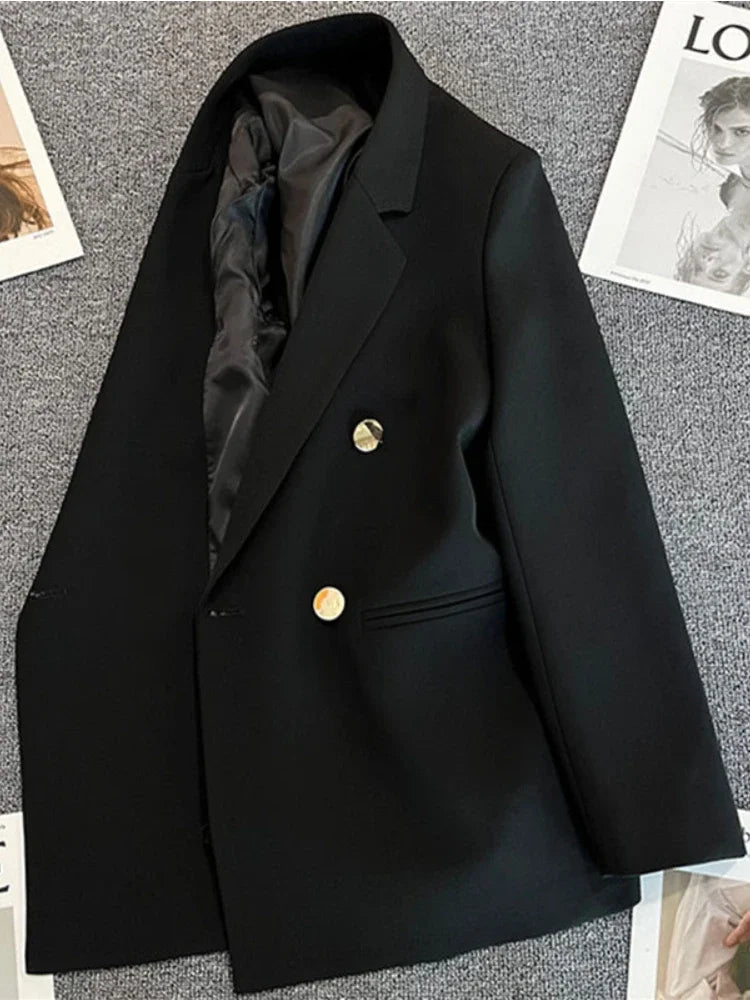 Blazer de Luxe Croisé à Double Boutonnage pour Femme