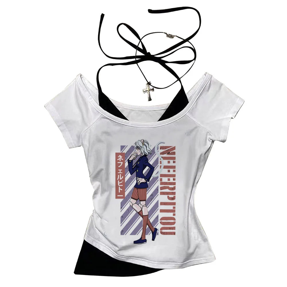 Crop Top Hunter x Hunter - T-Shirt Killua Hisoka Y2K