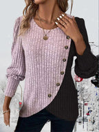 Pull Rayé Ample à Col Rond pour Femme - Style Casual