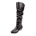 Automne et hiver nouvelles bottes hautes femmes talon De créateur bottes hautes noires bottes en cuir pour femmes grande taille 35-43 Botas De Mujer