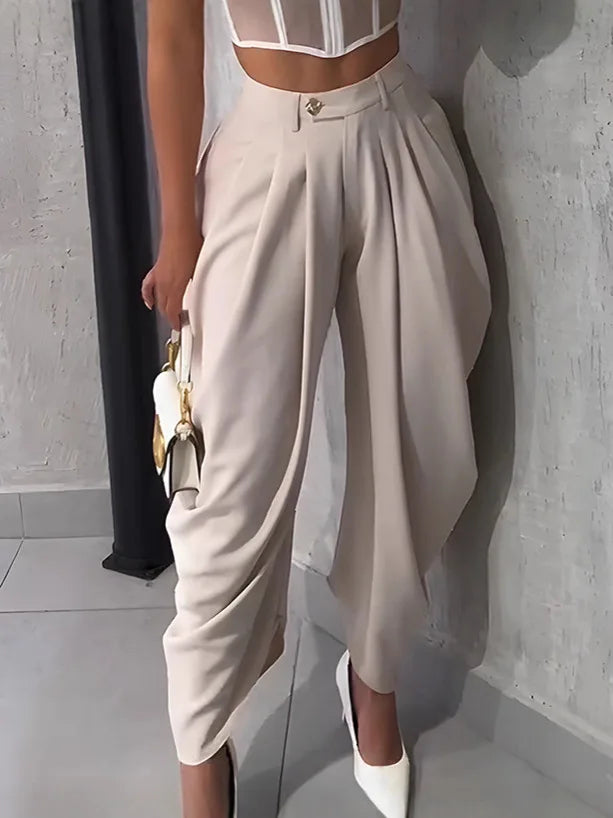 Pantalon Large Taille Haute pour Femme – Style Ample Chic & Décontracté