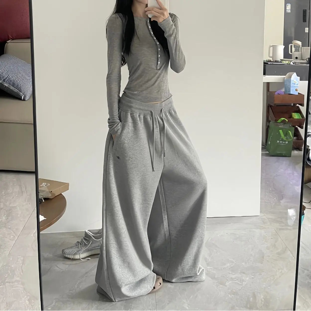 Pantalon Cargo Y2K à Jambes Larges – Style Streetwear Gothique & Hip Hop