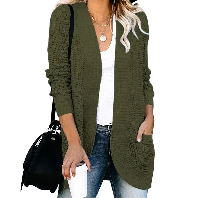 Gilet Long Tricoté Harajuku Streetwear pour Femme - VISIVANE