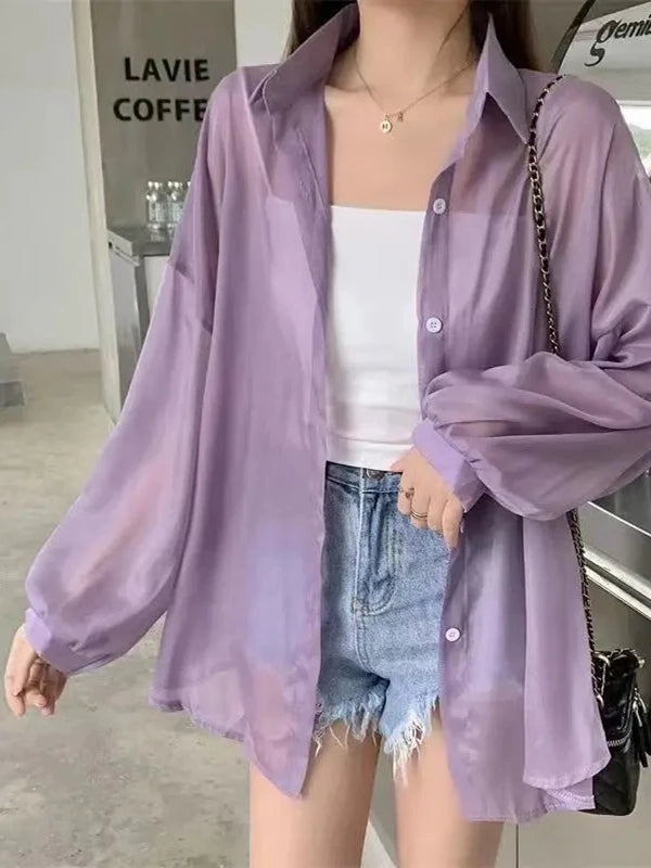 Chemise d'Été en Soie Perlée Rafraîchissante – Protection Solaire et Confort Absolu