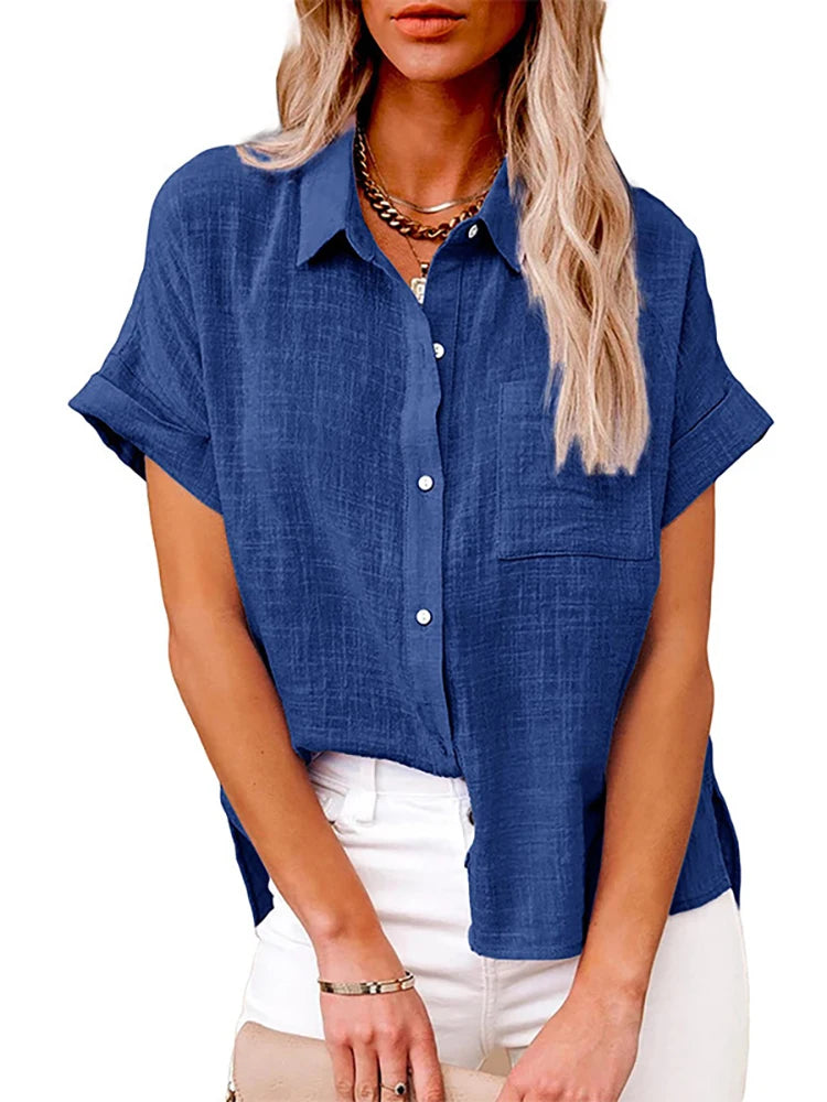 Tunique Oversize en Coton et Lin – Chemisier d'Été Vintage Style Harajuku